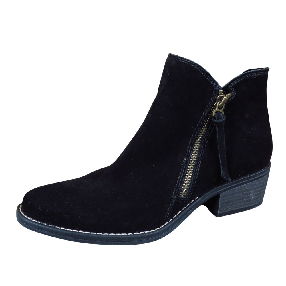 White Mountain Altos Women Ankle Bootie Size 8 Western Fashion Black Suede